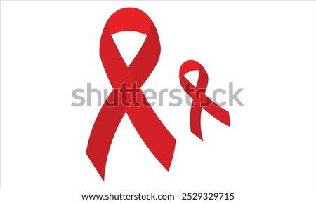 red ribbon, ribbon, awareness, badge, vector