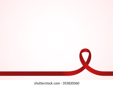 Red ribbon awareness for design background template with copy space.