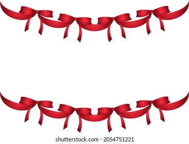 red ribbon background with decoration theme, with elegant red gradient and white background
