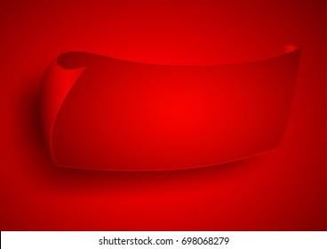 Red ribbon, banner, advertising.