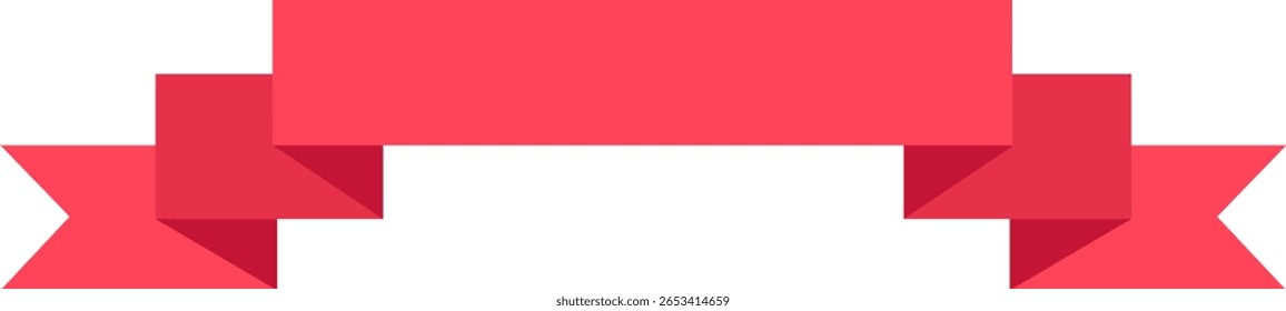 Banner de fita vermelha com espaço de cópia criando um elemento festivo e decorativo, perfeito para destacar anúncios, promoções ou ocasiões especiais em um fundo branco limpo