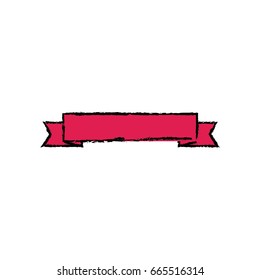 red ribbon banner decoration empty