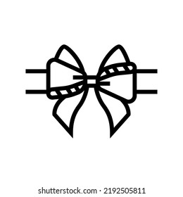 red ribbon banner design line icon vector. red ribbon banner design sign. isolated contour symbol black illustration