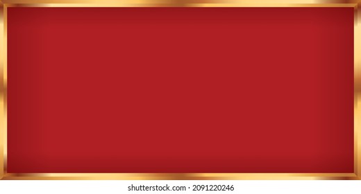 red ribbon banner with gold frame - vector design element