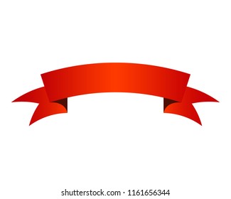 Red ribbon banner icon 3d symbol or vector illustration, EPS10.