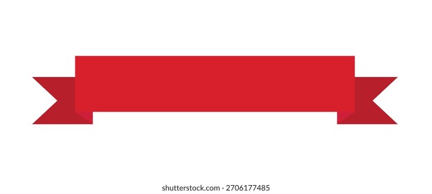 Etiqueta de Anuncio de cinta roja para texto. Ilustración vectorial