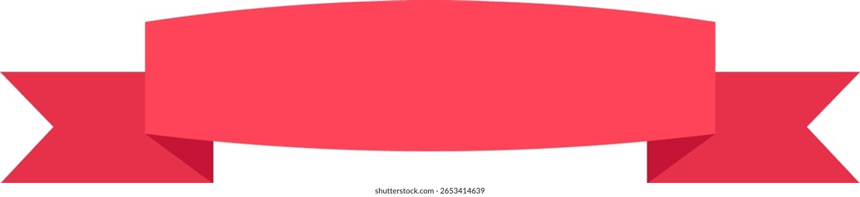 Red ribbon banner offering ample blank space for advertising messages, featuring a festive design element perfect for holidays and celebrations, adding a touch of elegance and vibrancy
