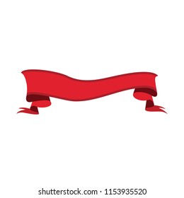 Red ribbon banner on white background