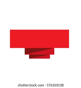 red ribbon banner on white background. red ribbon banner sign.