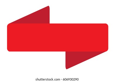 red ribbon banner on white background. red empty retro ribbon banner.