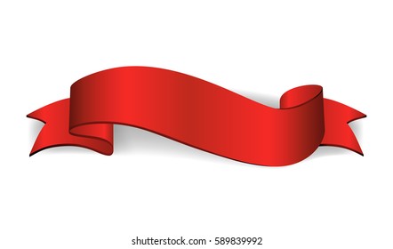 Single Red Ribbon Banner Stock Vector (Royalty Free) 754082548