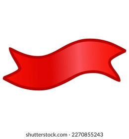 Red Ribbon Banner Silk Drawing Illustration Vector
