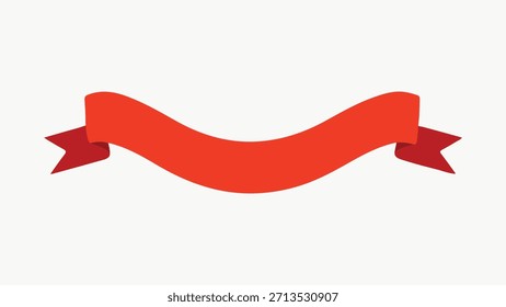 Banner de fita vermelha com um design simples e elegante. A fita vermelha é perfeita para decoração, celebração ou como elemento gráfico. Use essa fita vermelha para vários designs. Vetor de ilustração de Natal.