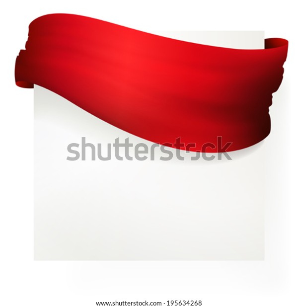 Red Ribbon Banner Vector Drawing Stock Vector (Royalty Free) 195634268