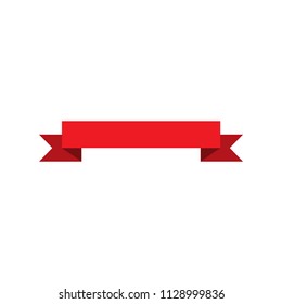 Red ribbon banner vector icon