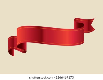 Red ribbon banner vector image. 
Red label graphic element