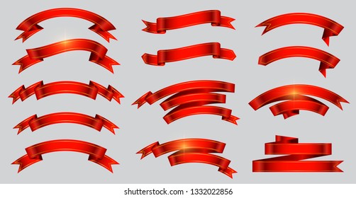 Red ribbon banners