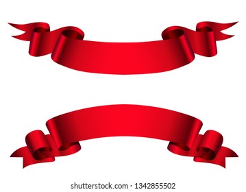 Red ribbon banners