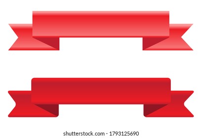 Red ribbon banners. Retro ribbon banners.