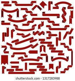 red ribbon banners set