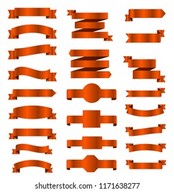 Red ribbon banners set. Vector illustration eps10.
