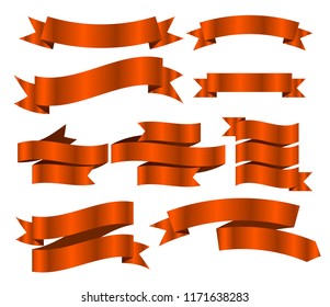 Red ribbon banners set. Vector illustration eps10.