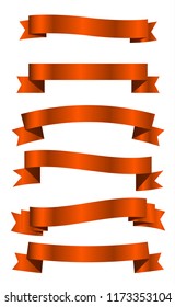Red ribbon banners set. Vector illustration eps10.