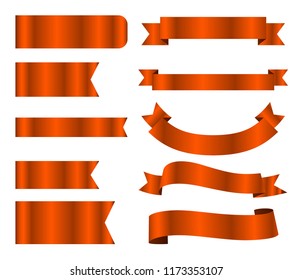 Red ribbon banners set. Vector illustration eps10.