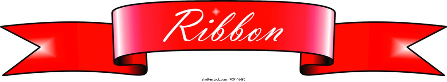 Red Ribbon Banners. Vector Illustration Isolated. Template For Advertising. Shiny Ribbon.