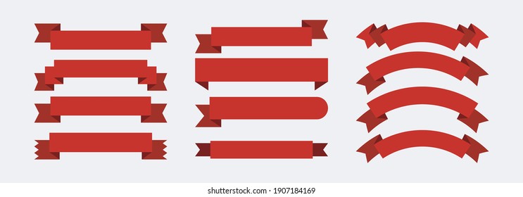 Red Ribbon Banners Vector Set