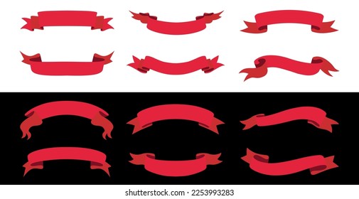 Red ribbon banners.Vector red ribbons.