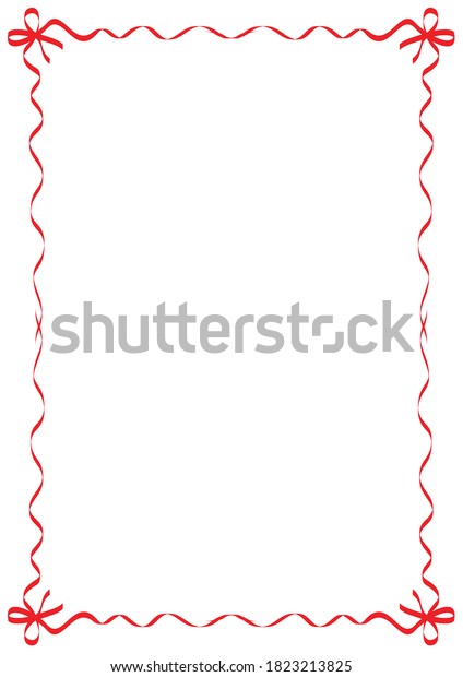 Red Ribbon Border Frame On Wite Stock Vector (Royalty Free) 1823213825 ...