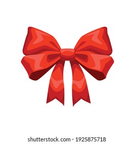 red ribbon bow decorative isolated icon vector illustration design