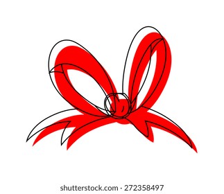 Red Ribbon Bow Drawing