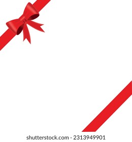 cinta roja con arco para regalo sobre fondo transparente