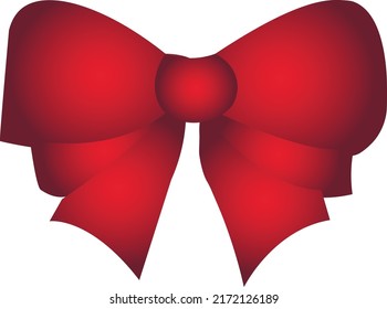 red ribbon bow for gift posts vector illustration