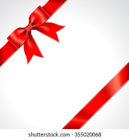 Red ribbon bow gift vector