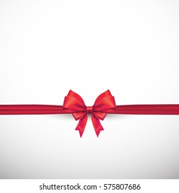 Red ribbon bow horizontal border