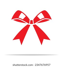 Roter Schleifenbogen-Symbol, transparenter Vektorgrafik einzeln
