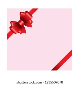 Red ribbon bow icon vector illustrator for gift wrapping Christmas Special, New Year isolated on white background.