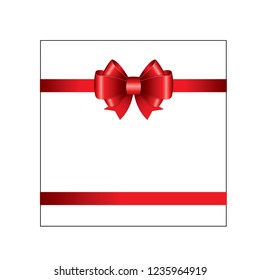 Red ribbon bow icon vector illustrator for gift wrapping Christmas Special, New Year isolated on white background.