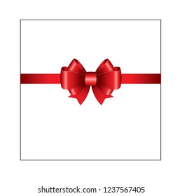 Red ribbon bow icon vector illustrator for gift wrapping Christmas Special, New Year isolated on white background.