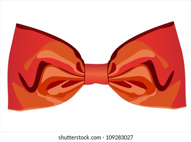 red ribbon bow isolated on white