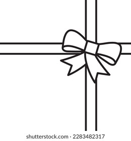 Cinta roja con arco aislado sobre fondo blanco. Decoración de vacaciones. Regalo de Navidad, día de San Valentín, elemento de envoltura de cumpleaños