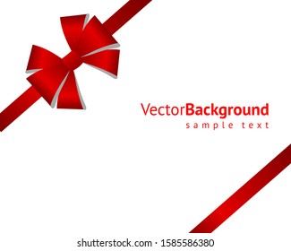 Red ribbon bow on Transparent Background. Vector illustration - vector
