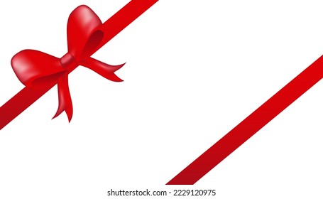 red ribbon and bow on white