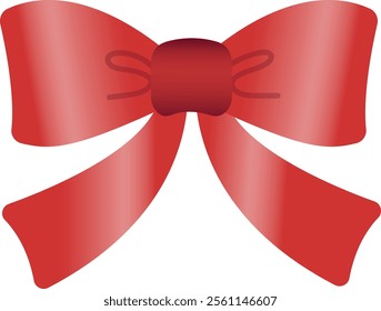 Red ribbon bow on a white background