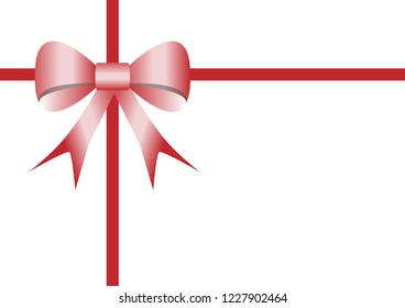 Red ribbon bow over white background. vector illustration.