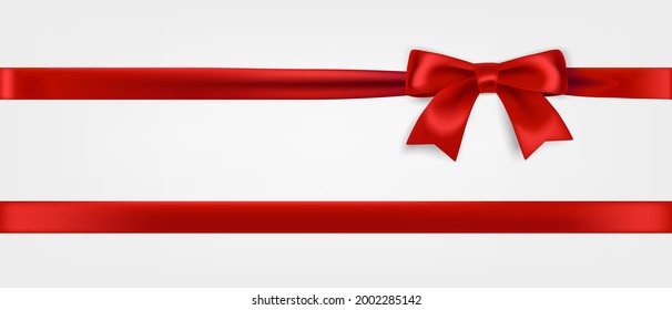 Red ribbon and bow realistic illustration