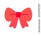 Red ribbon bow. Valentine